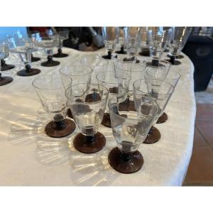 Lot de 11 verres à liqueur ART DECO