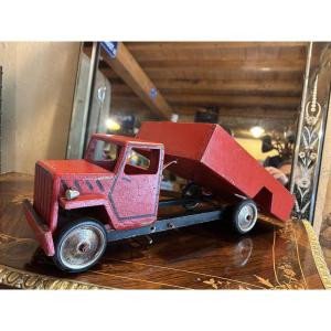 Jouet ancien camion bois 1950