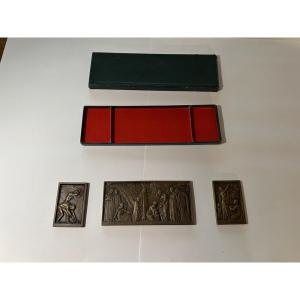 Triptyque bronze centenaire d' Algerie 1830/1930
