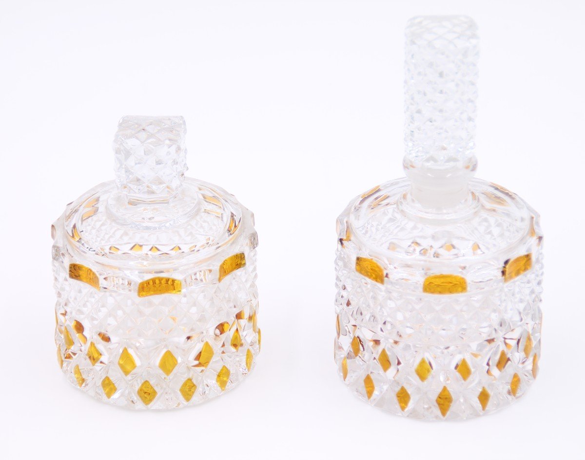 Garniture de toilette Art Déco en cristal de Val Saint Lambert (Modèle « Noémie » / Charles Gra-photo-4