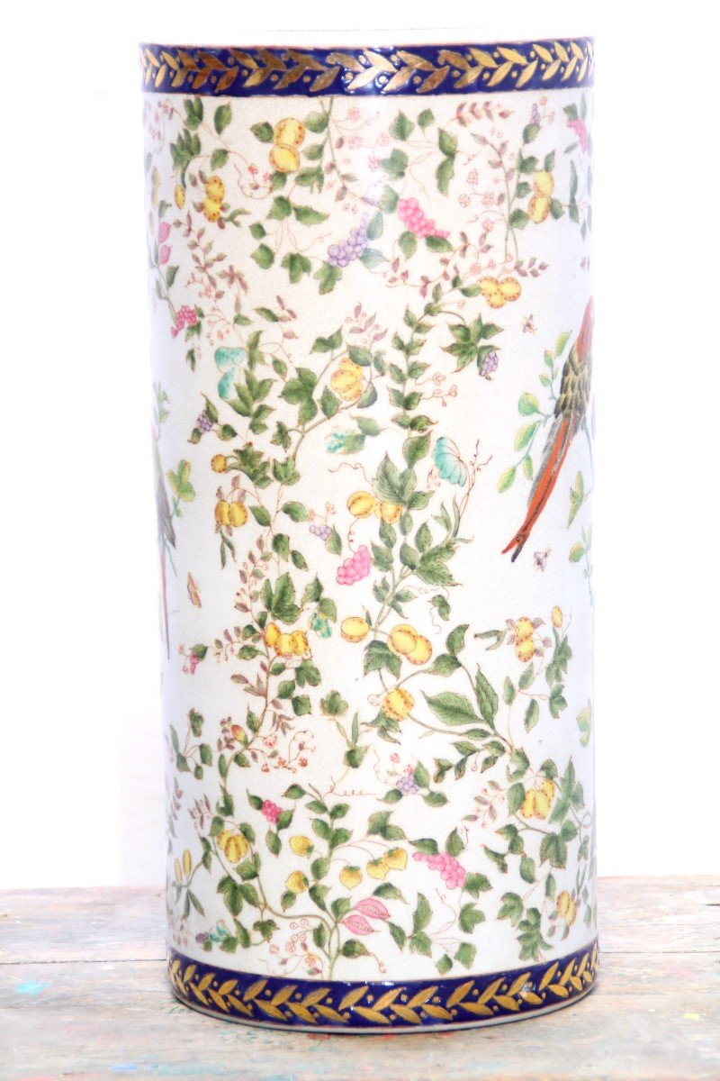 Vase/porte Parapluie Chinois En Porcelaine-photo-3