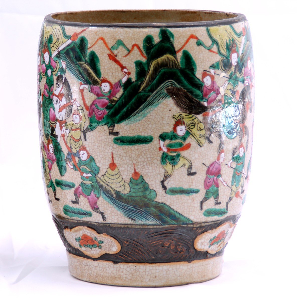 Pair Of Nanjing Porcelain Vases-photo-1