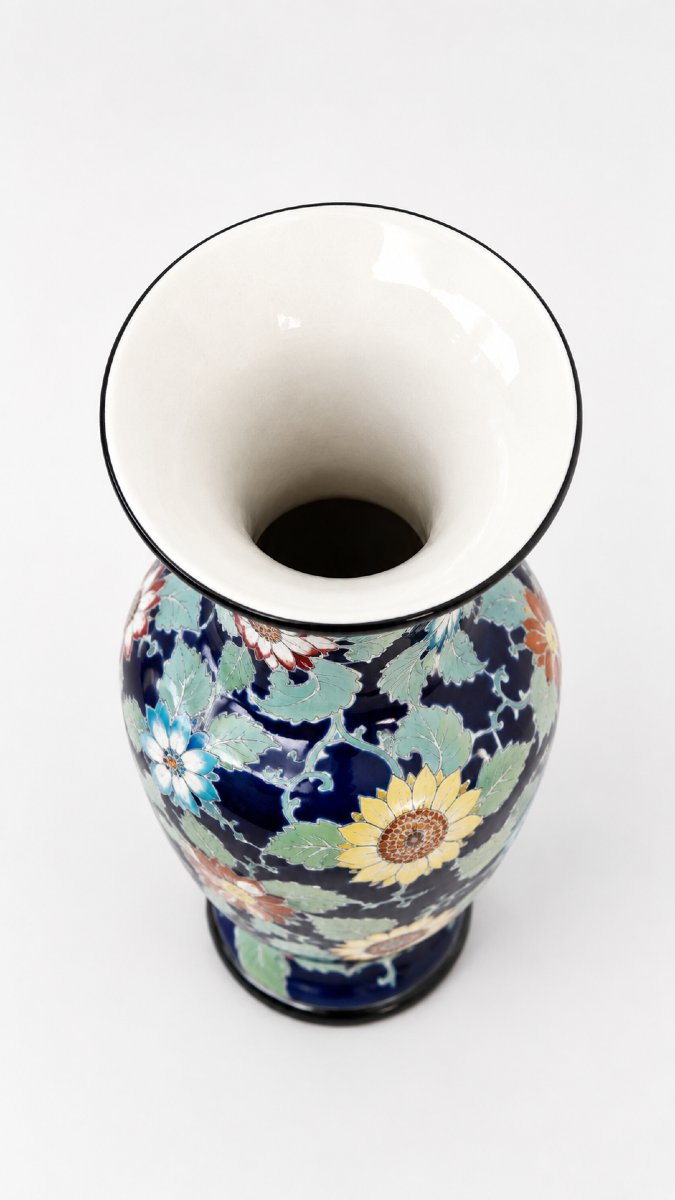 Grand Vase vintage en céramique émaillée-photo-3