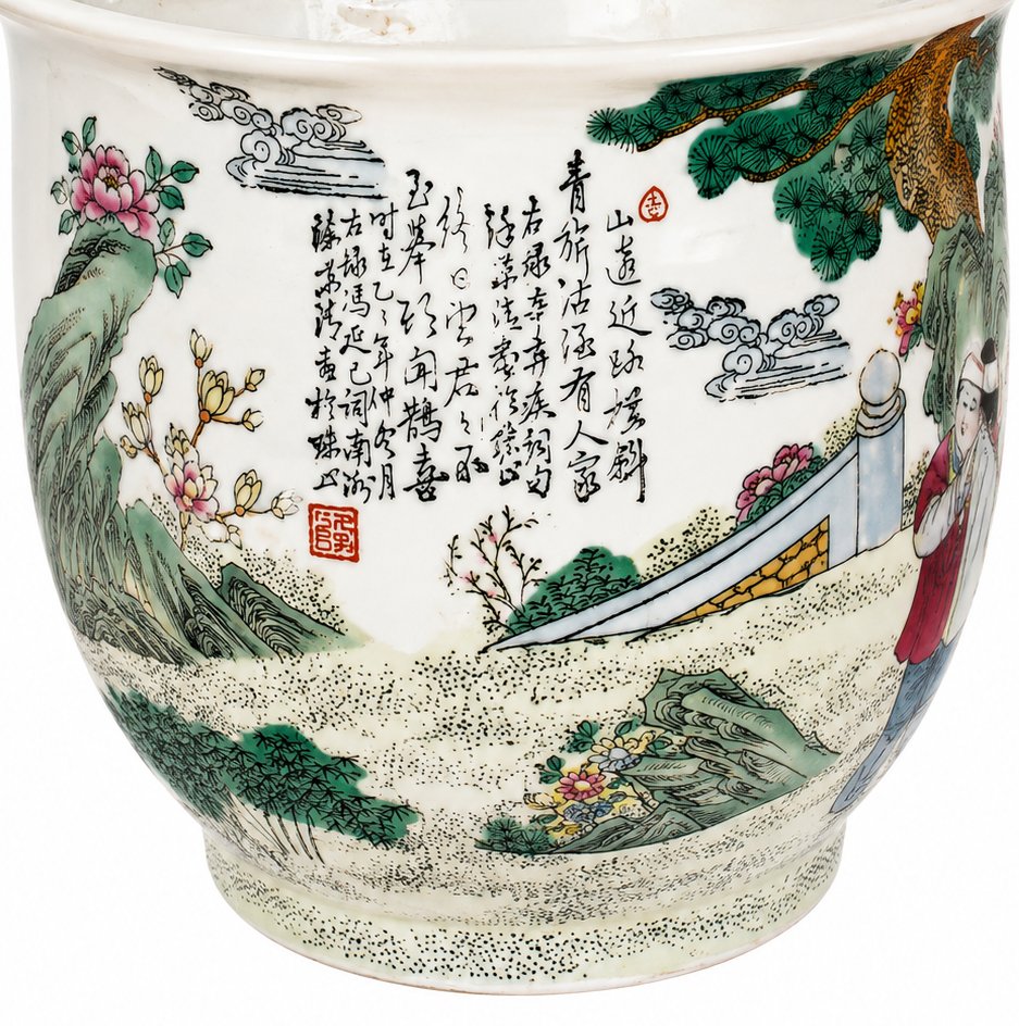 Deux Cache-pot en porcelaine chinoise-photo-2
