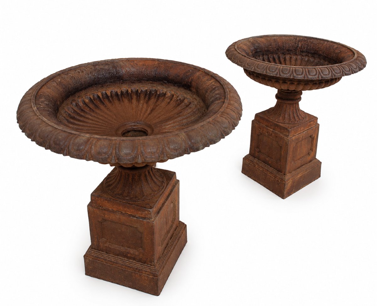  Large Pair Of Medici Vases On A Pedestal-photo-1