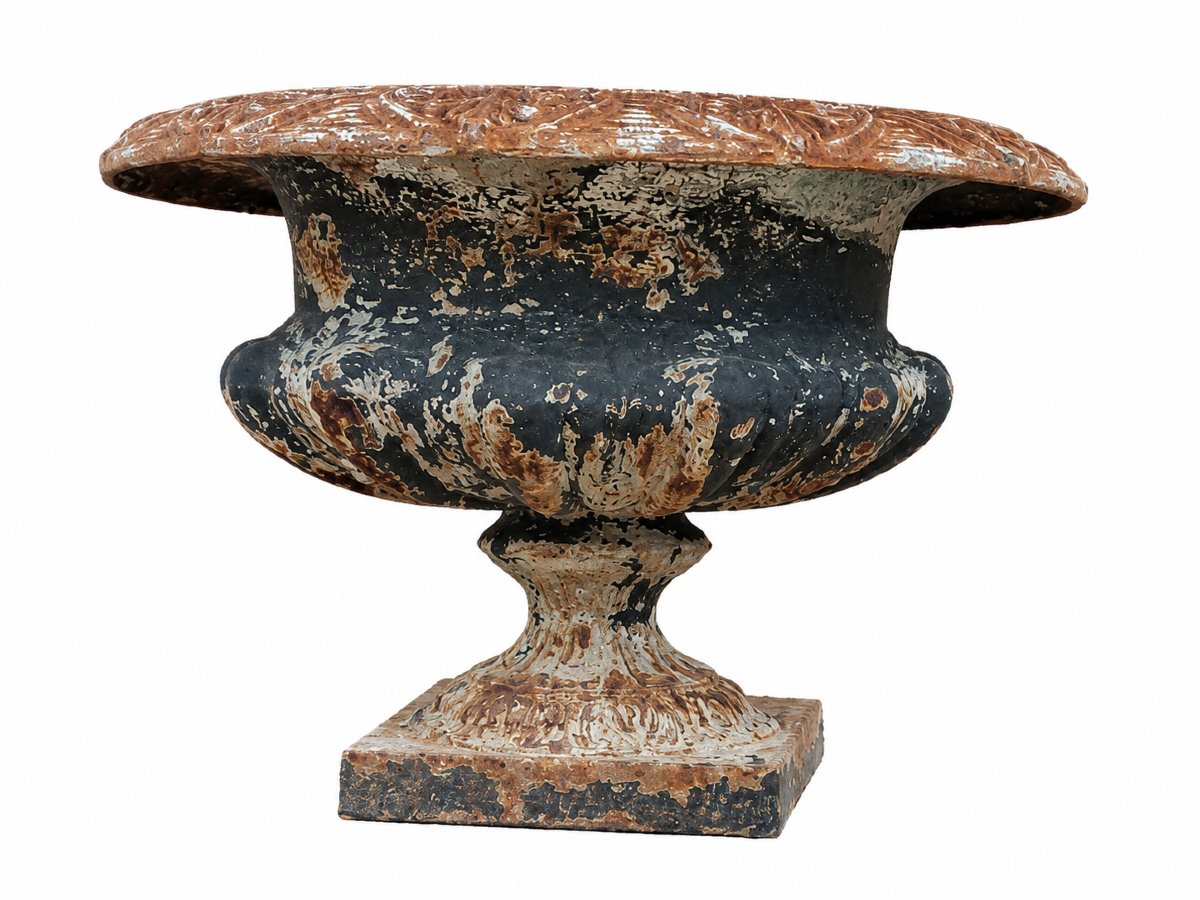 3 Antique Cast-iron Garden Basins – Medici / Classic Style-photo-3