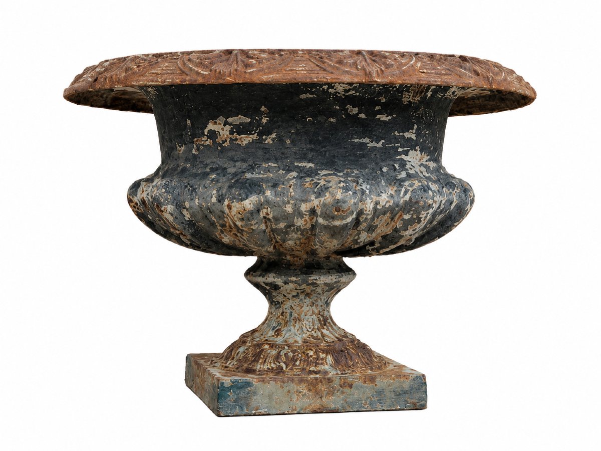 3 Antique Cast-iron Garden Basins – Medici / Classic Style-photo-4