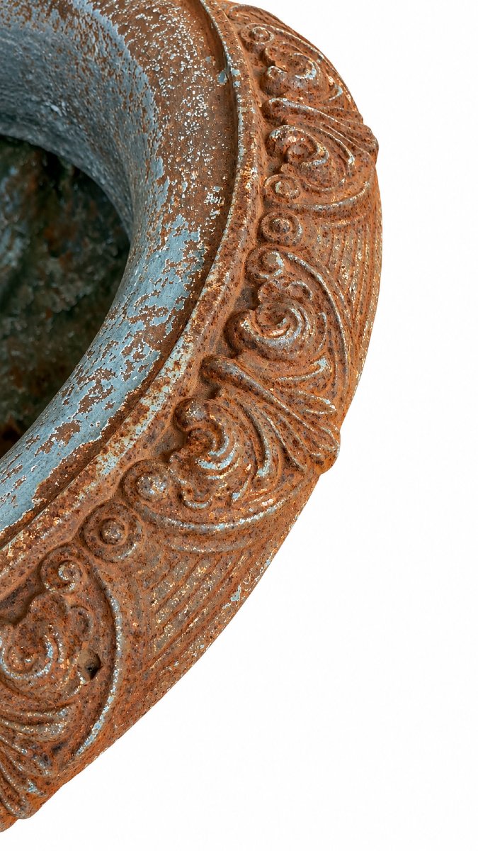 3 Antique Cast-iron Garden Basins – Medici / Classic Style-photo-2