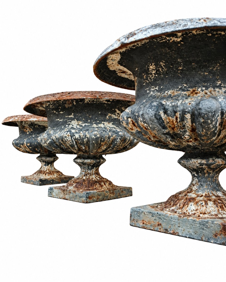 3 Antique Cast-iron Garden Basins – Medici / Classic Style