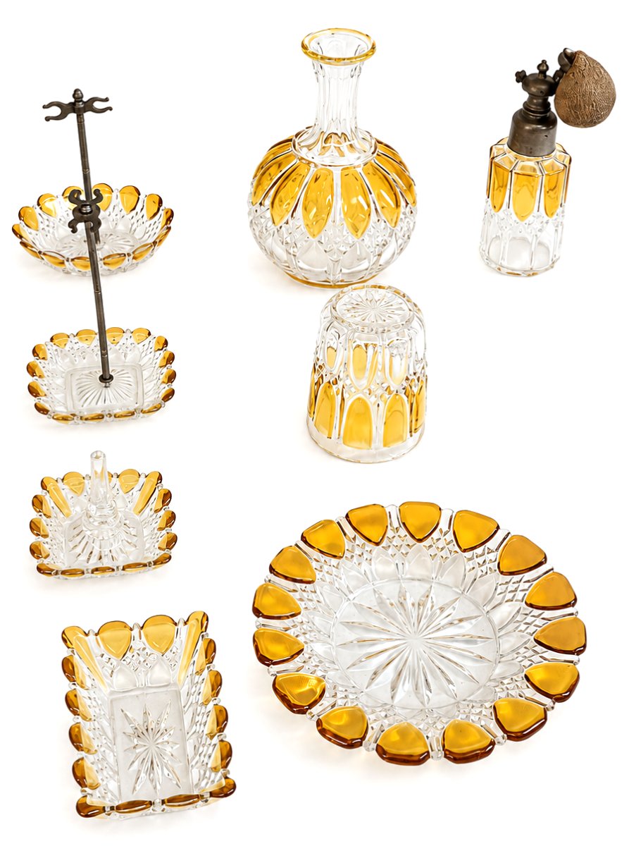 Ensemble de toilette en cristal Val Saint Lambert.-photo-3