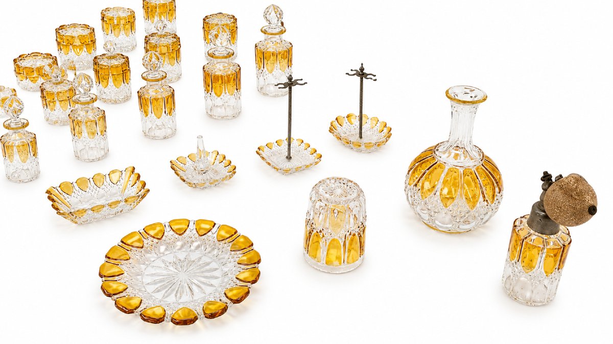 Ensemble de toilette en cristal Val Saint Lambert.-photo-4