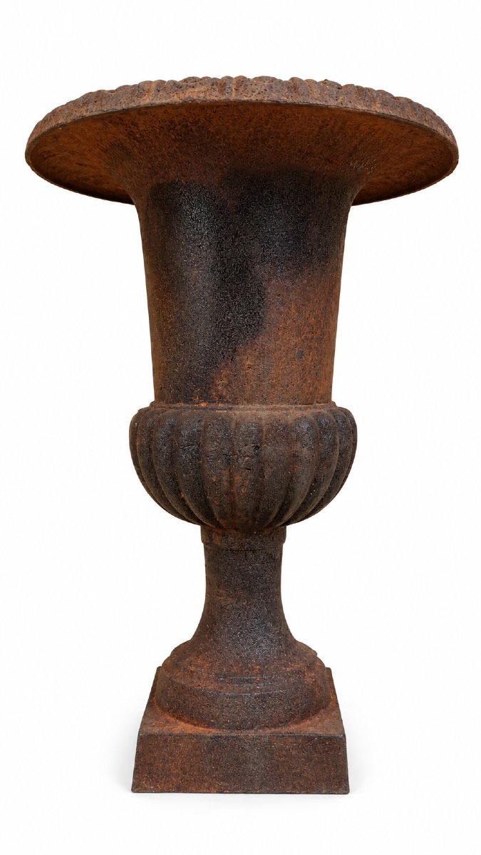 Four Large Medici Vases Made Of Cast Iron -photo-1
