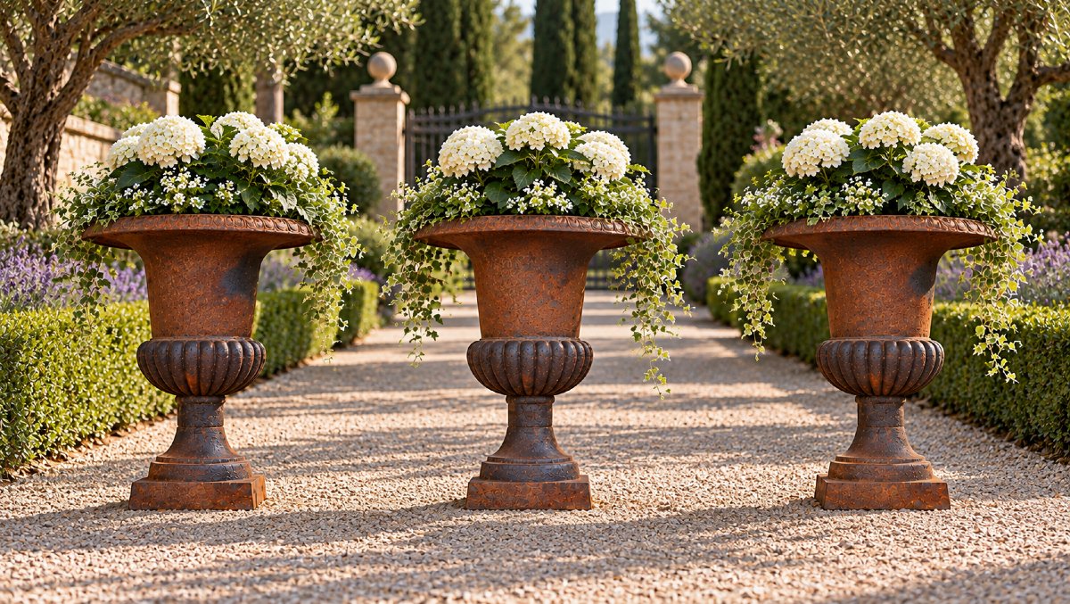Four Large Medici Vases Made Of Cast Iron -photo-1