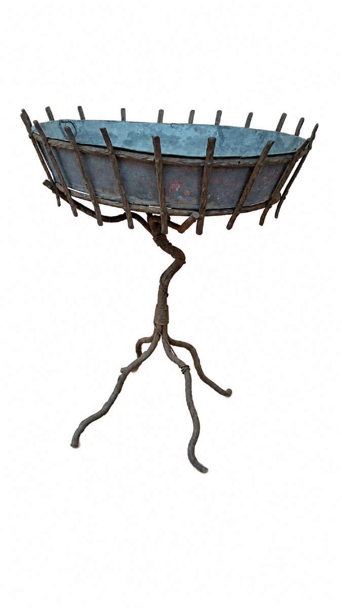 Jardinière décorative en faux bois par Jean-Michel Frank