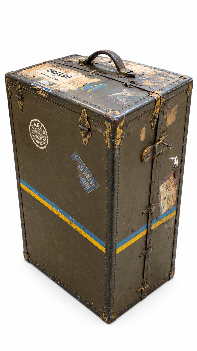 Malle armoire ancienne "The Oshkosh Trunk Company" – Années 1920 – À restaurer