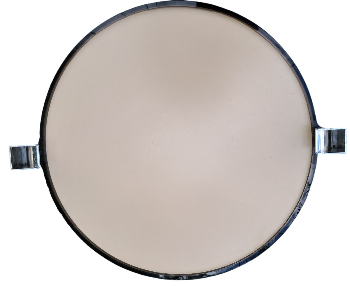Pair Of Vintage Round Mirrors.-photo-1