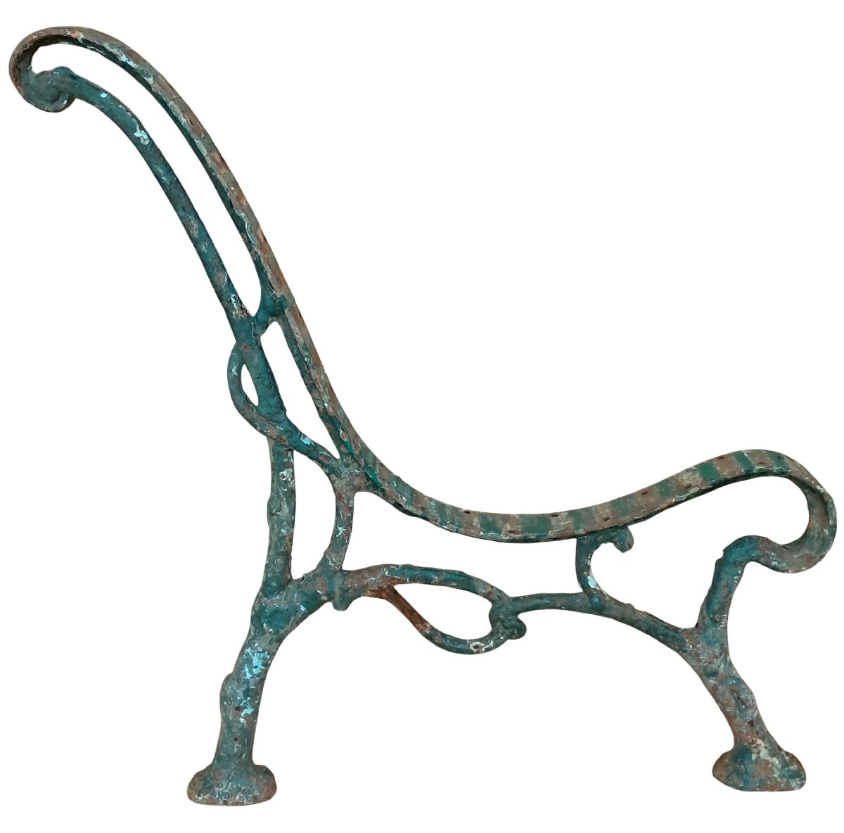 une paire de pieds de banc de jardin anciens en fonte-photo-3
