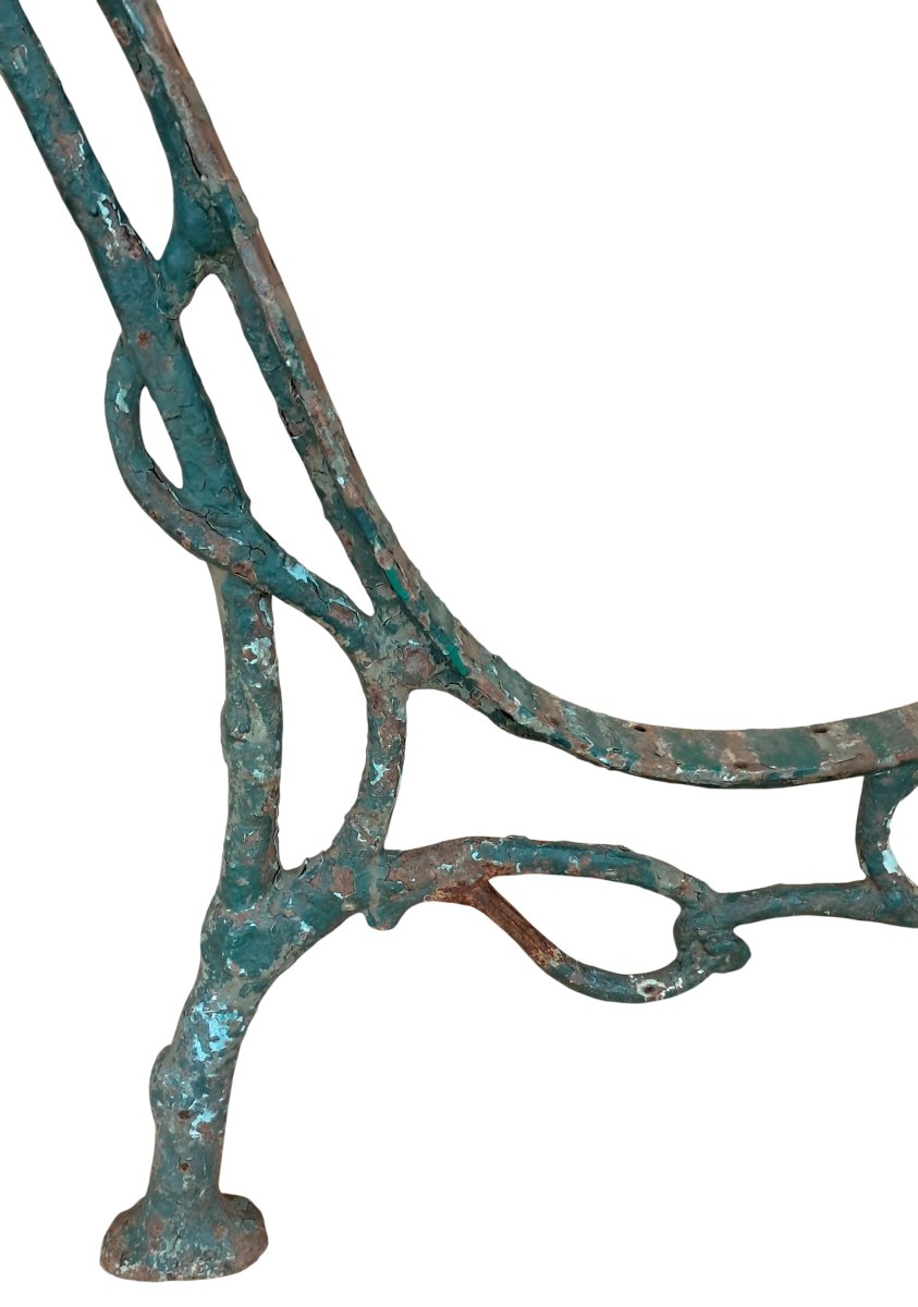 une paire de pieds de banc de jardin anciens en fonte-photo-4