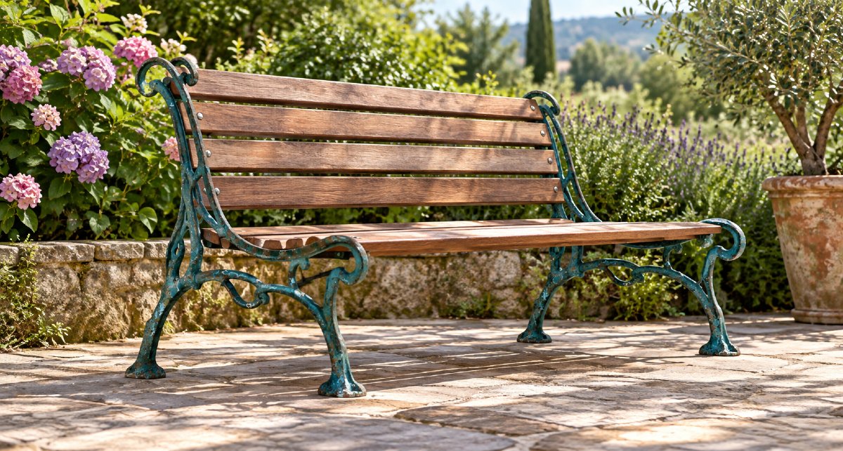 une paire de pieds de banc de jardin anciens en fonte-photo-3