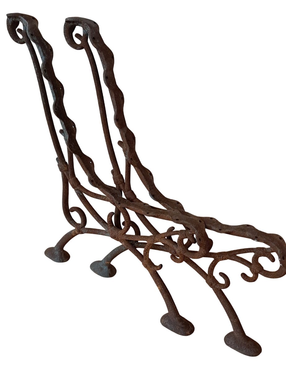 Paire de pieds de banc de jardin en fonte-photo-3