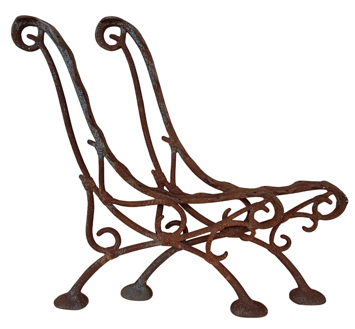 Paire de pieds de banc de jardin en fonte