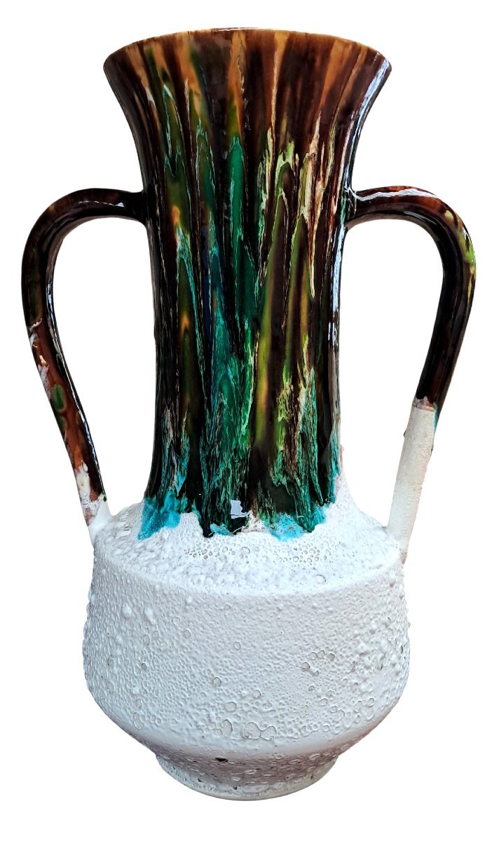Vase de sol vintage XXL en céramique.-photo-2