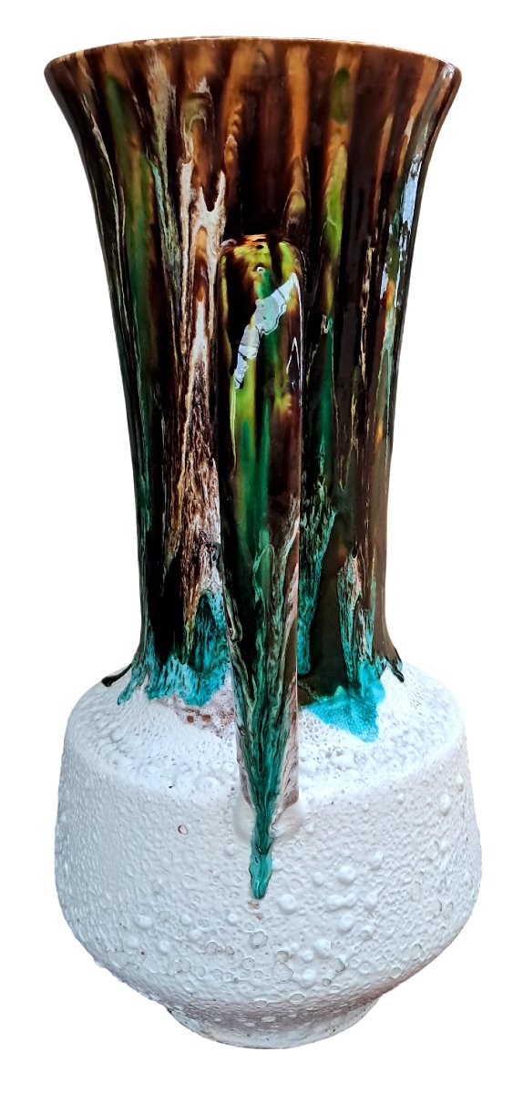 Vase de sol vintage XXL en céramique.-photo-3