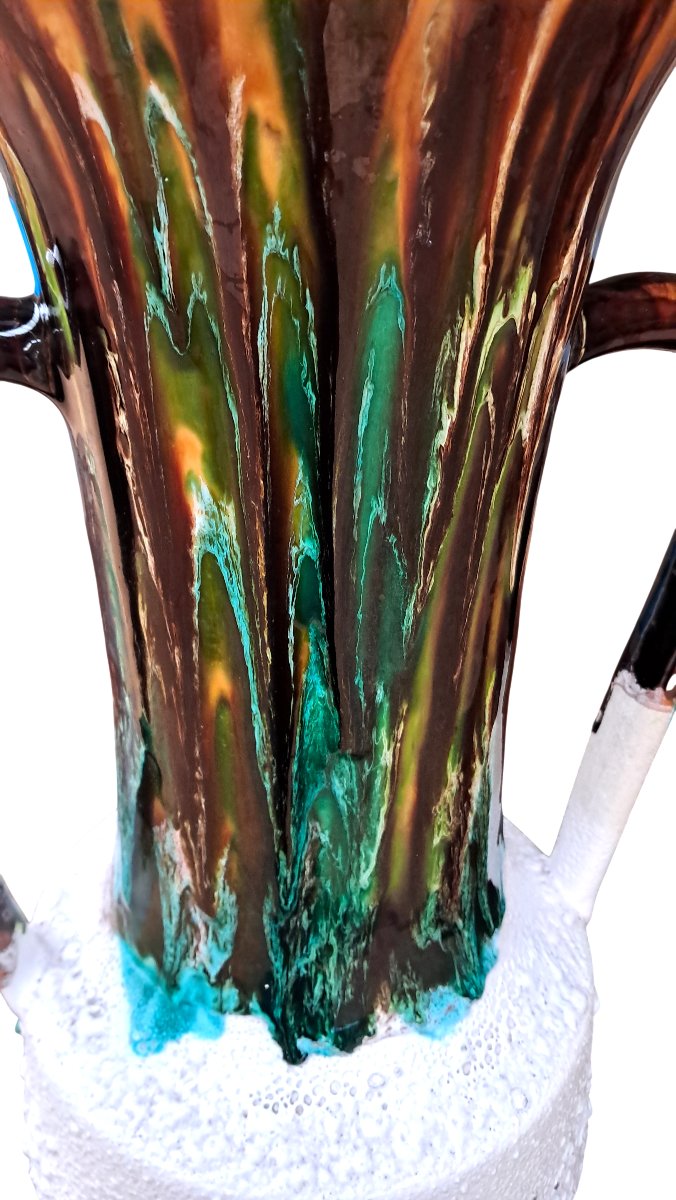 Vase de sol vintage XXL en céramique.-photo-2