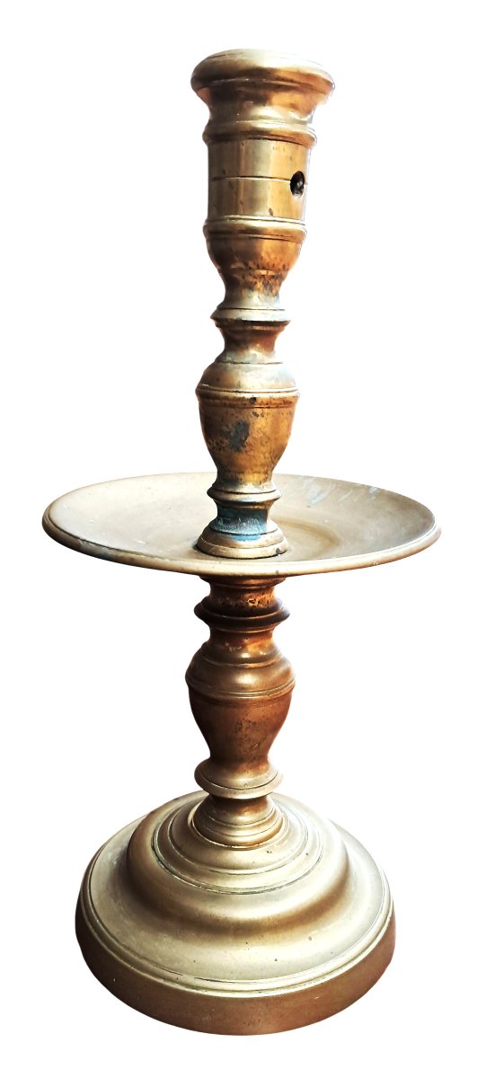 Pair Of Antique Bronze/brass Candlesticks – Heemskerk Style – High Baroque Period (17th Century)-photo-1