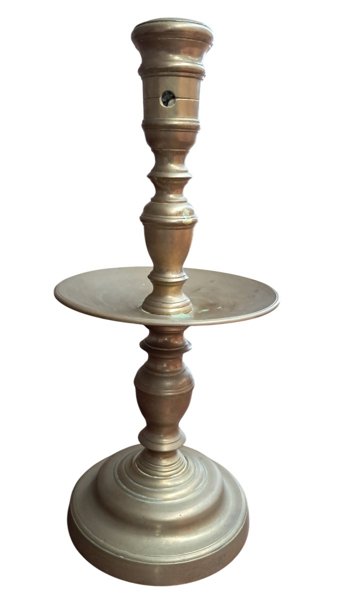 Pair Of Antique Bronze/brass Candlesticks – Heemskerk Style – High Baroque Period (17th Century)-photo-2