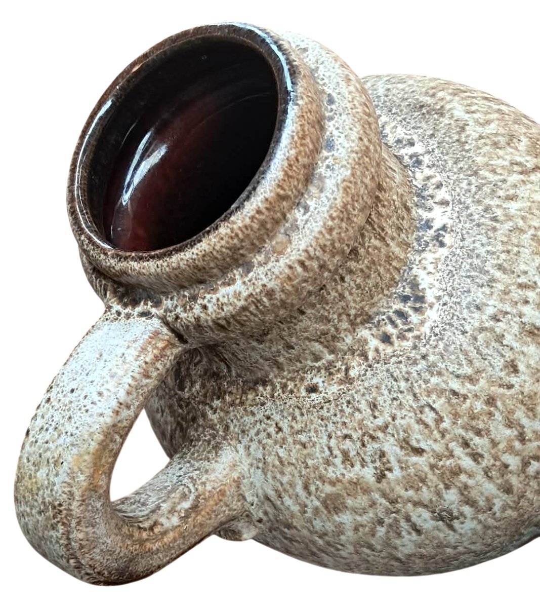 Vase de sol vintage Scheurich 486-38 – Céramique Fat Lava Allemagne de l'Ouest (W. Germany) -photo-4