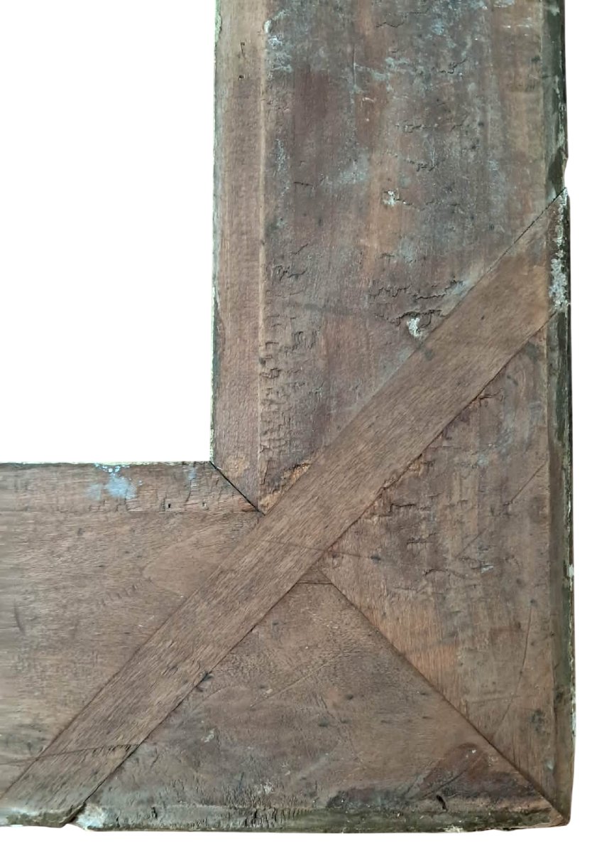 Cadre ancien en bois et stuc doré  - XIXe siècle-photo-2
