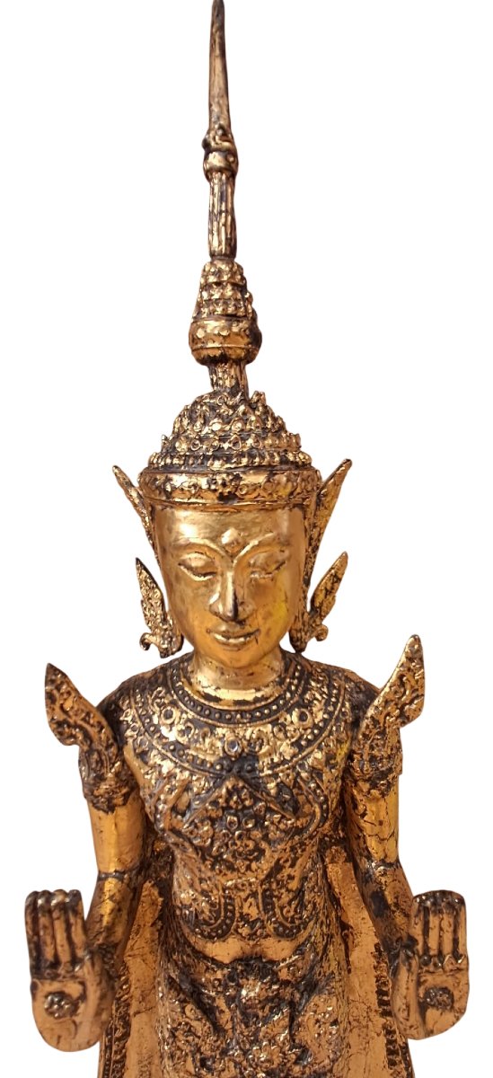 Standing Buddha In Gilded Bronze-photo-2