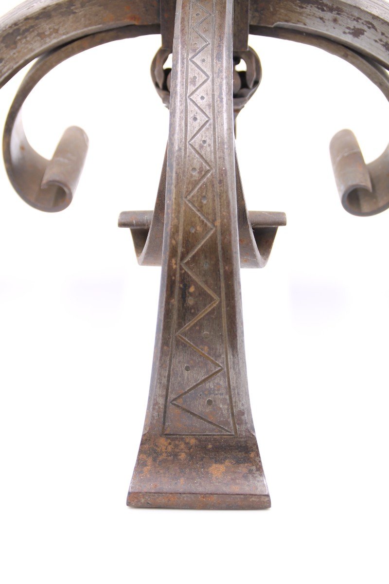 Two Wrought Iron Andirons-photo-2