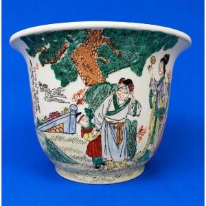 Deux Cache-pot en porcelaine chinoise