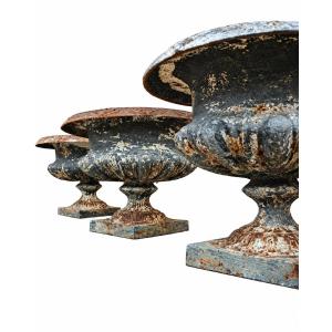 3 Antique Cast-iron Garden Basins – Medici / Classic Style