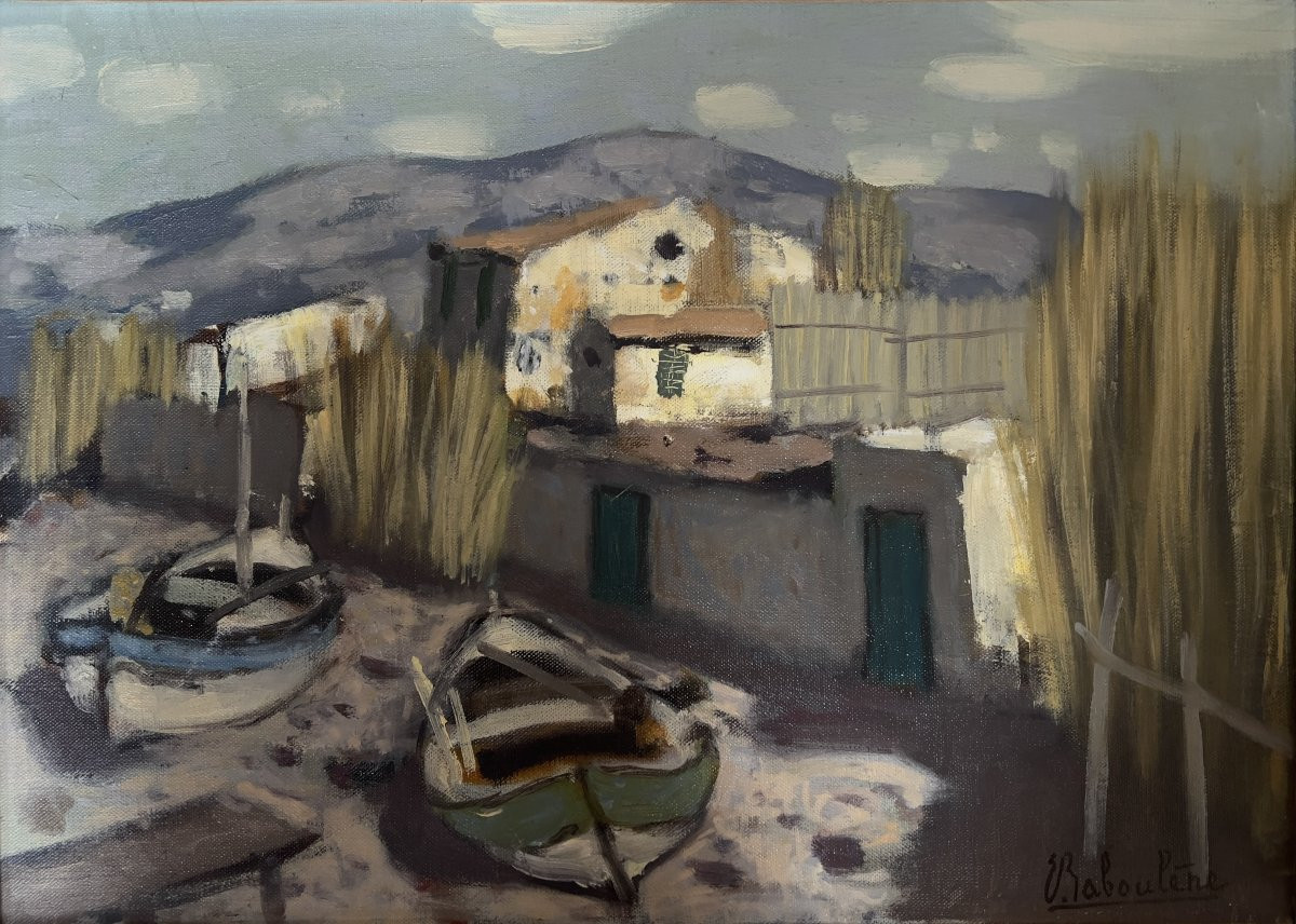 Eugène BABOULENE (1905-1994) Maison de pêcheurs à Gien Hyères -photo-3