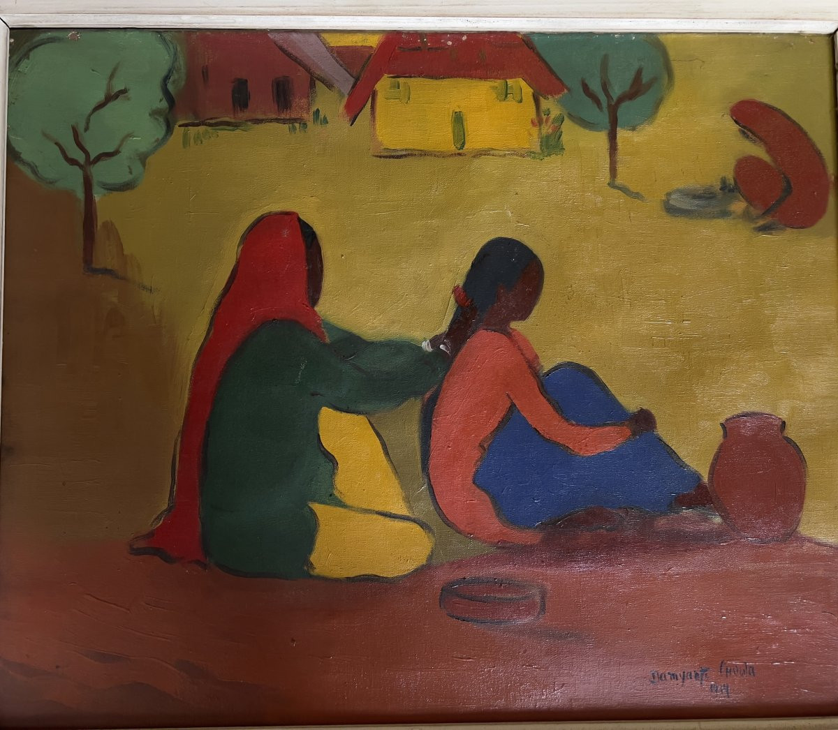 Damayanti Chawla (1920-2004) Indian School, Mid-20th Century Scene In India-photo-3