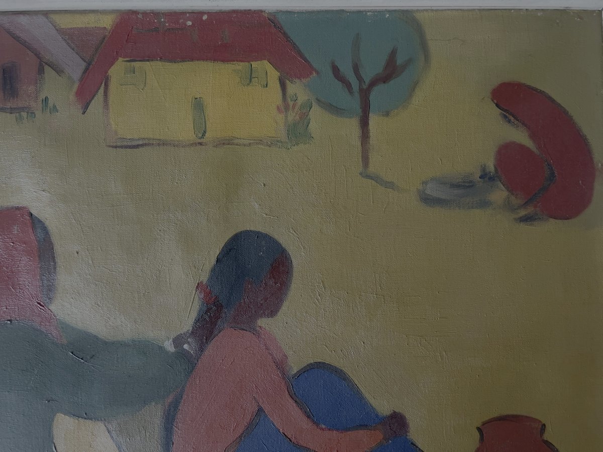 Damayanti Chawla (1920-2004) Indian School, Mid-20th Century Scene In India-photo-2