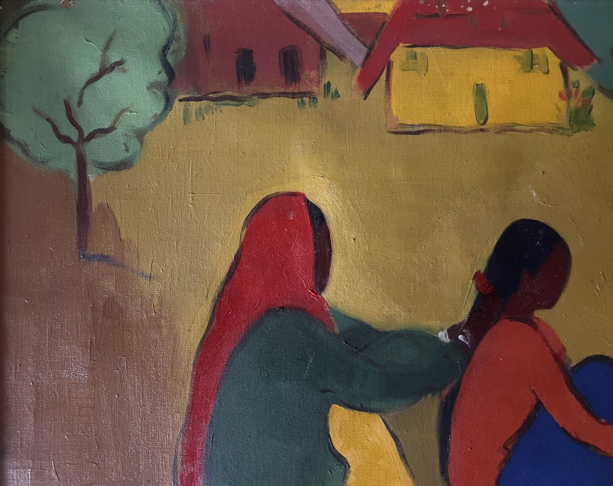 Damayanti Chawla (1920-2004) Indian School, Mid-20th Century Scene In India-photo-4