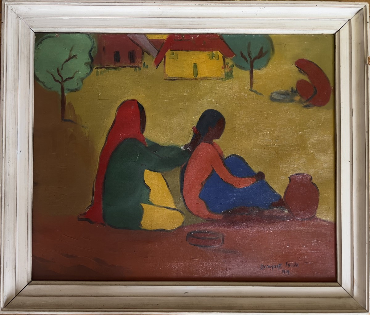 Damayanti Chawla (1920-2004) Indian School, Mid-20th Century Scene In India