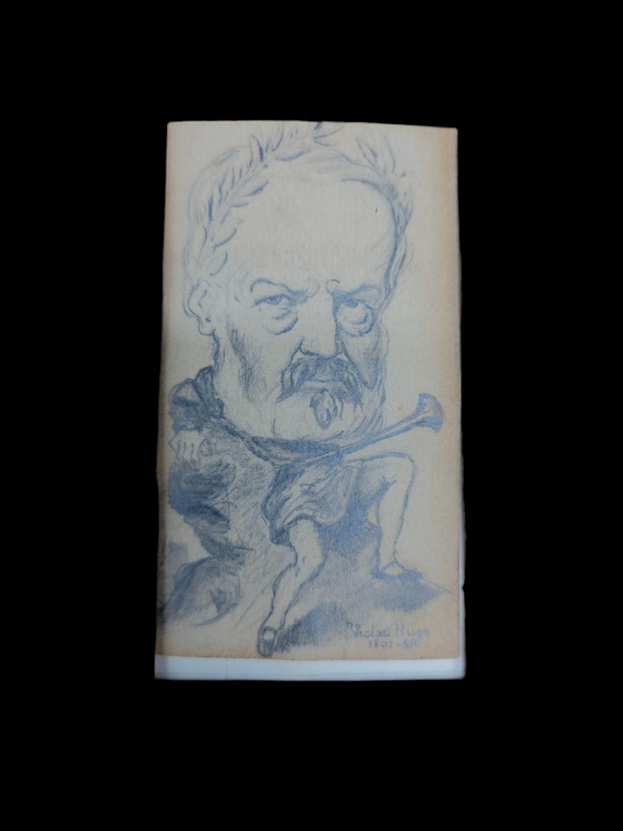 19th Century Drawings - Portraits Of French Authors-photo-3