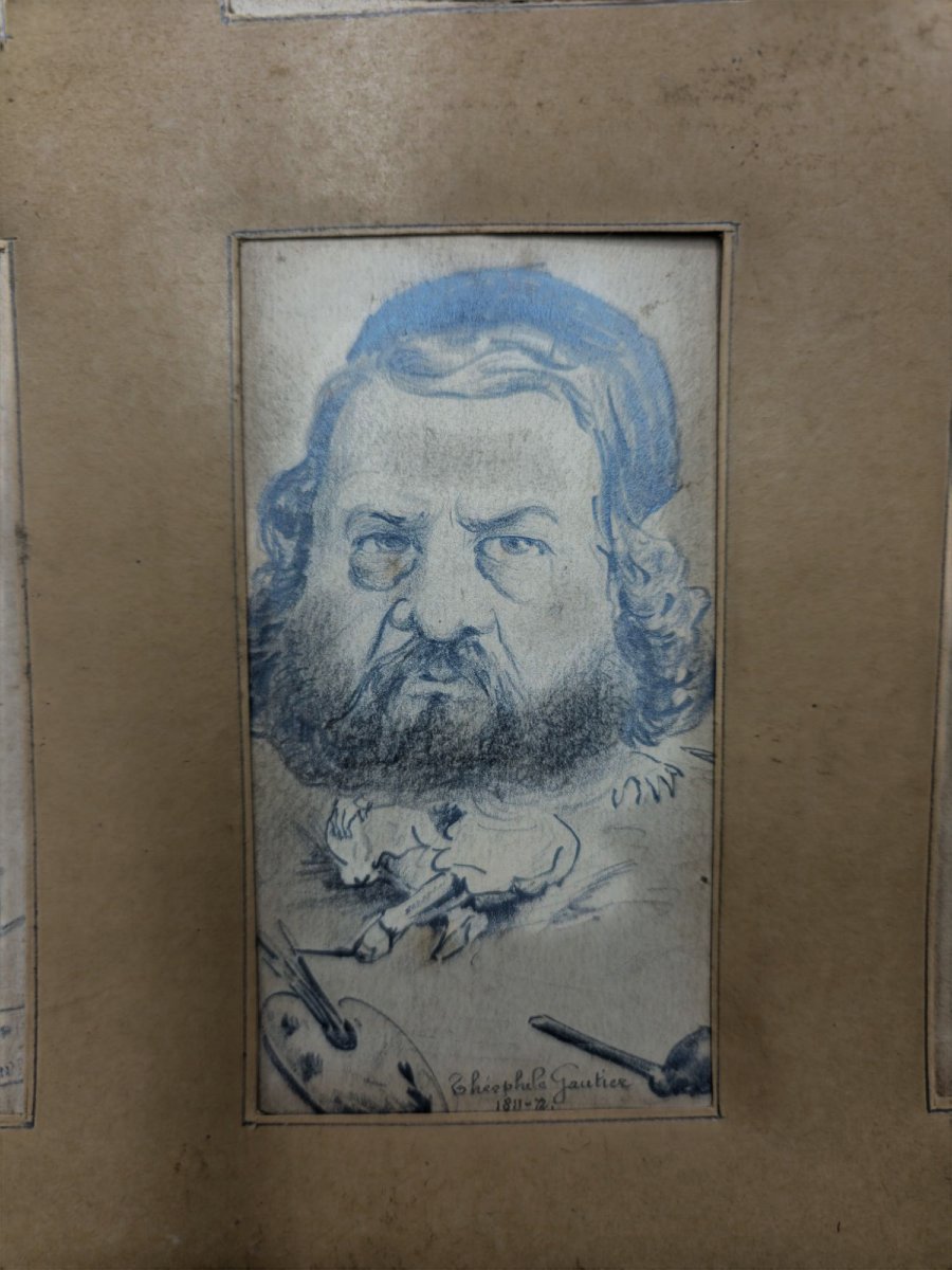 19th Century Drawings - Portraits Of French Authors-photo-4
