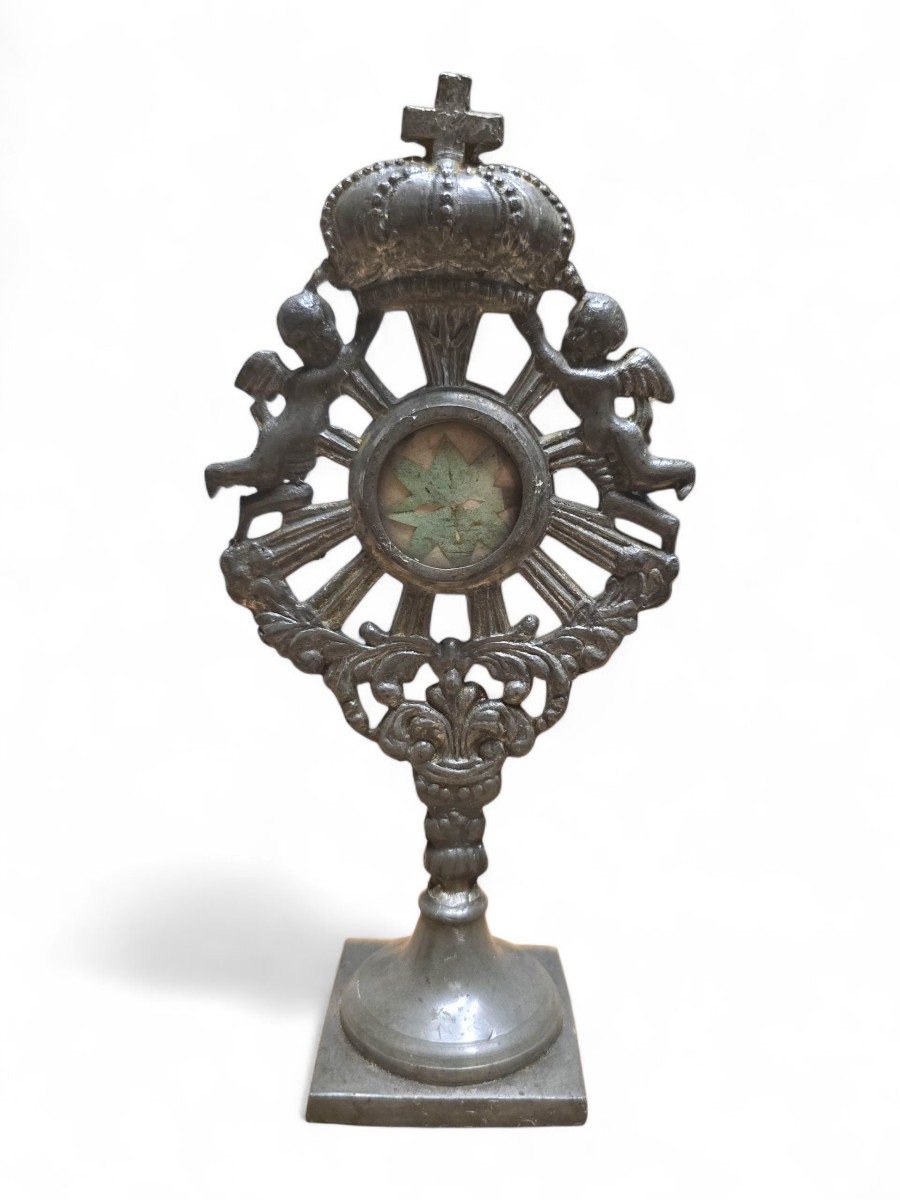 Ostentatious Reliquary - Pewter - 18th Century -photo-5