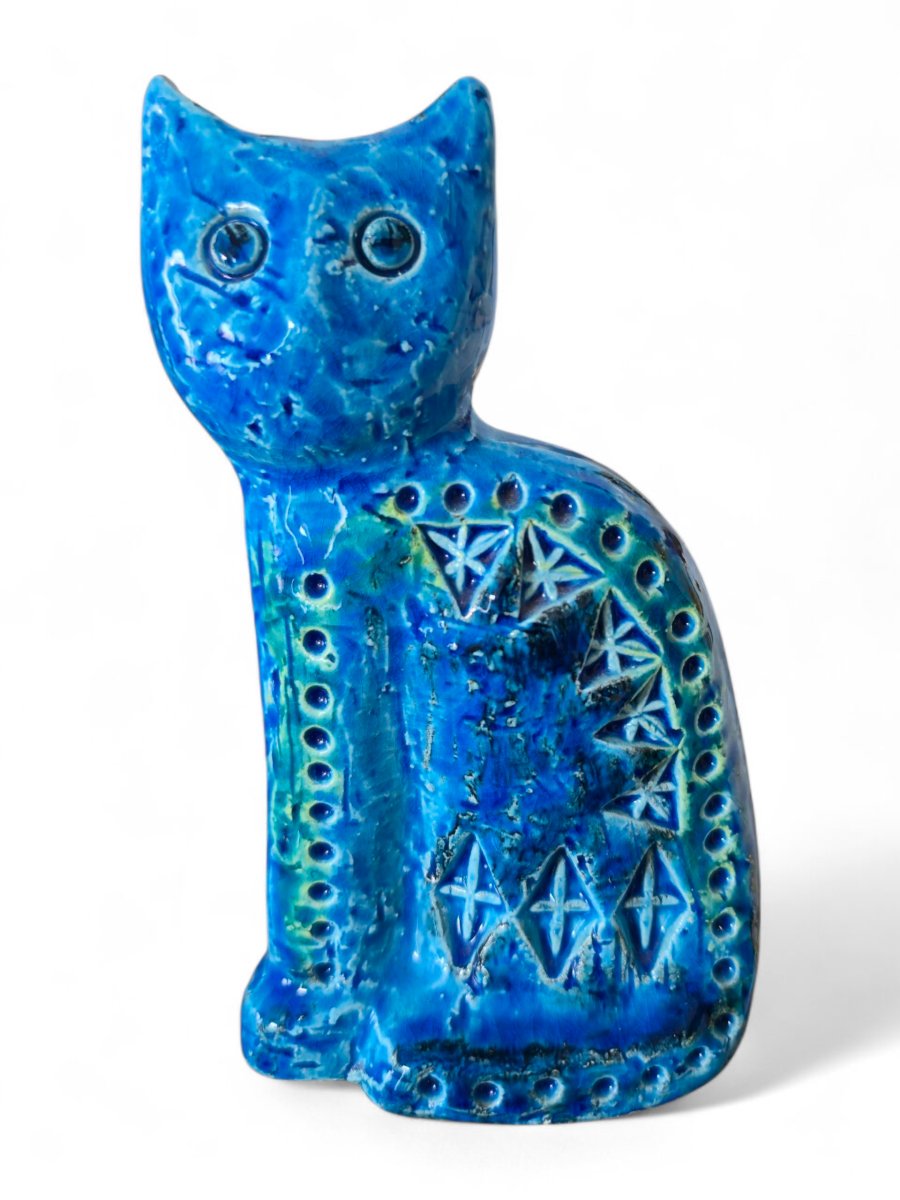 Aldo Londi (1911–2003) For Bitossi, Montelupo Fiorentino - Glazed Ceramic Cat -photo-1