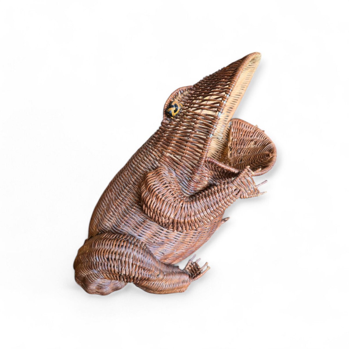 Olivier Cajan, Grenouille en osier, panier/porte-revue-photo-1