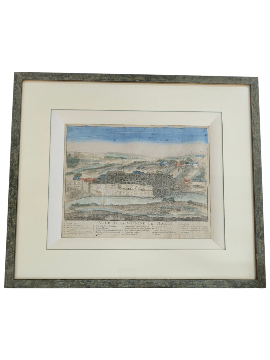 Optical View - The Marly Machine - Colored Etching - 18th Century-photo-1