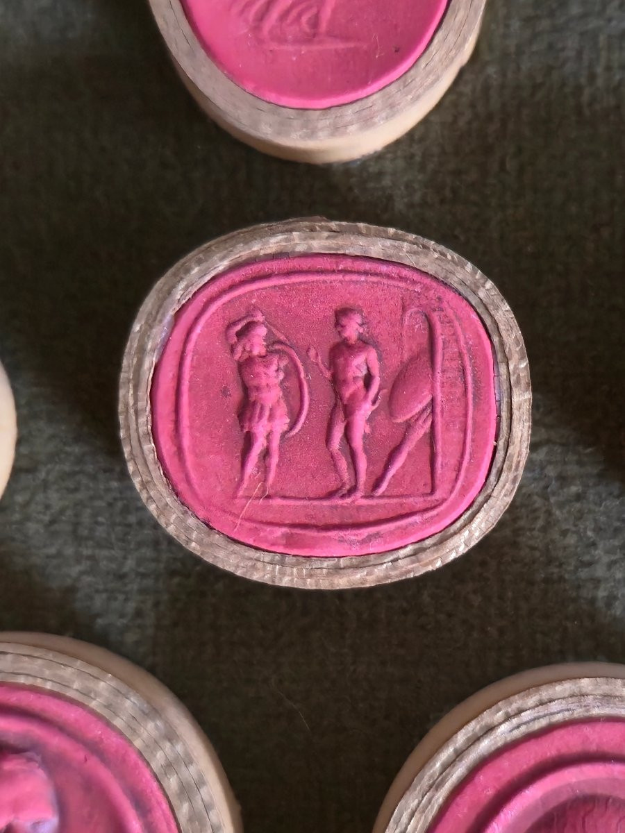 Wax Intaglios - Grand Tour - 19th Century - Italy - Ancient Greek And Roman Scenes-photo-2