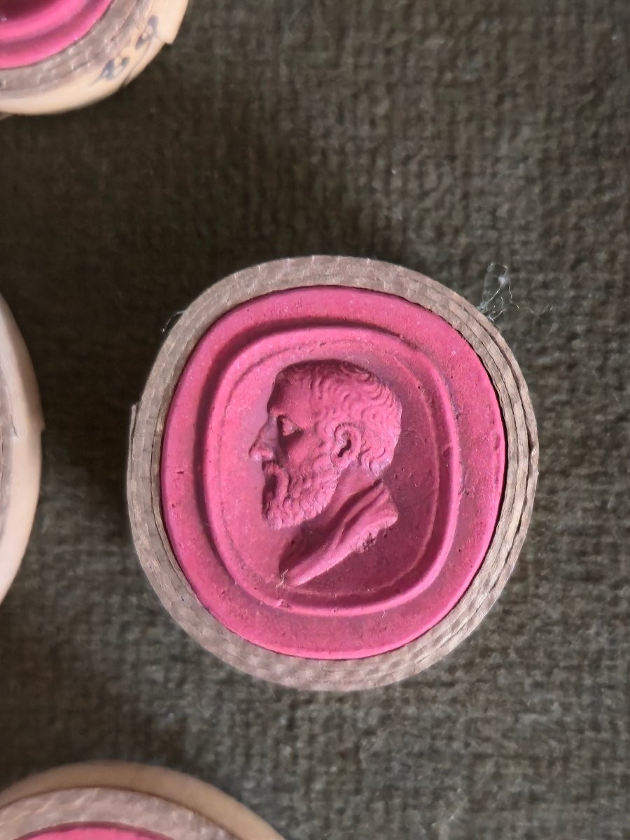 Wax Intaglios - Grand Tour - 19th Century - Italy - Ancient Greek And Roman Scenes-photo-3