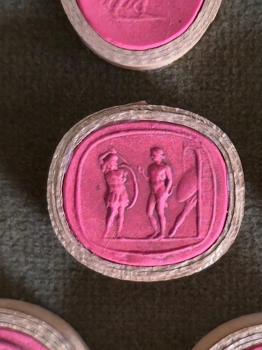 Wax Intaglios - Grand Tour - 19th Century - Italy - Ancient Greek And Roman Scenes-photo-6